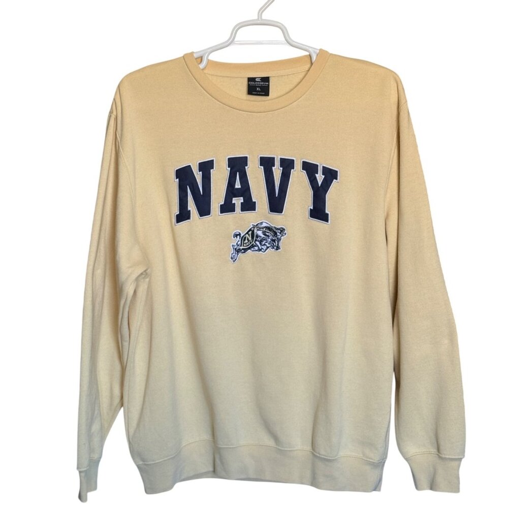 Colosseum USNA Crewneck Mens XL Cotton Blend Navy Midshipmen Bill The Goat